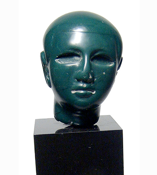 Egyptian green jasper head of a man, New Kingdom. Ancient Resource image.