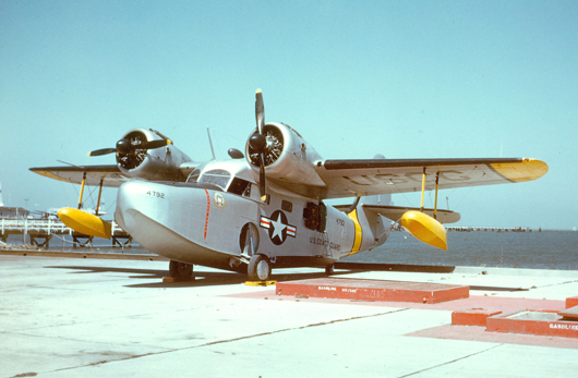 A similar Grumman JRF-5G pictured at the Coast Guard Air Station San Francisco in September 1951. Image by Bill Larkins. This file is licensed under the Creative Commons Attribution-ShareAlike 2.0 Generic License.