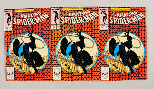 Three issues of Amazing Spider-Man No. 300. Est. $100-$200. Morphy Auctions image