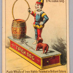 Antique trade card advertising Trick Dog mechanical bank. Est. $100-$200. Morphy Auctions image