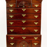 The top lot of the auction was this American mid-18th century fine Queen Anne carved highboy, which sold for $32,500. Ahlers & Ogletree image.