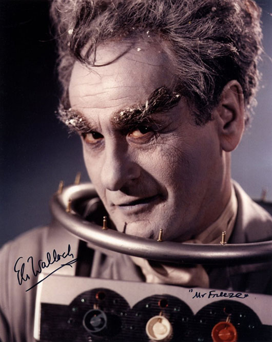 Wallach said one of his favorite roles was that of Mr. Freeze in the 'Batman' TV series. He's pictured in costume in an autographed photo. Image courtesy of LiveAuctioneers.com and IAA (International Autograph Auctions Ltd.).