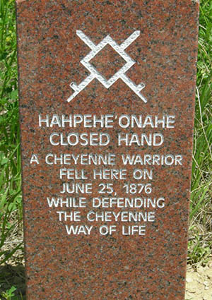 A Cheyenne combatant marker stone on the Little Bighorn Battlefield, Mont. Image by Wilson 44691, courtesy of Wikimedia Commons.