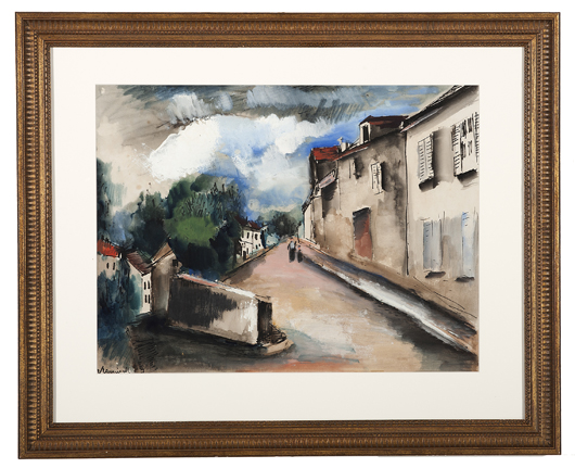 Maurice de Vlaminck Watercolor. Estimate: $20,000-$30,000. Cowan's Auctions Inc. image.