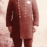 In this historical photo, Officer Griff Roberts wears a style of uniform that Portland police wore in the 1890s. Portland Police Museum image