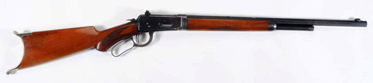 Winchester 1894 Deluxe Takedown .25-.35-caliber rifle in fine condition, est. $6,000-$8,000. Morphy Auctions image