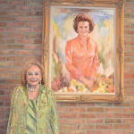 Painter Patricia Hill Burnett with her portrait of First Lady Betty Ford, which is now part of the permanent collection at the Gerald R. Ford Presidential Library. Image courtesy of the Gerald R. Ford Presidential Library