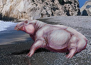 Since the Calaveras Dam project began, many prehistoric fossils have surfaced, including the teeth of a Desmostylus hesperus, a 440lb, 6ft-long creature resembling the modern-day hippopotamus. This 2008 reconstruction was created by Dmitry Bogdanov, Creative Commons Attribution 3.0 Unported license.