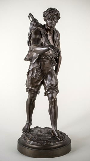 Emile Louis Picault (French, 1833-1915) patinated bronze figure 'The Whaler,' $13,200. Capo Auction image