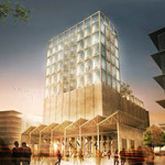Architectural rendering of Zeitz Museum of Contemporary Art Africa at the V&A Waterfront in Cape Town, South Africa. The museum will house the renowned Zeitz Collection. Image courtesy of Zeitz Foundation for Intercultural Ecosphere Safety