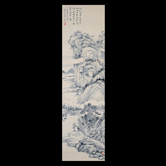 Wu Hufan (1894-1968) landscape sold for $59,000. Michaan’s Auctions image.