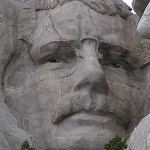 Closeup of Theodore Roosevelt's visage on Mt. Rushmore National Memorial, Keystone, South Dakota. Photo by Scott Catron, licensed under the Creative Commons Attribution-Share Alike 3.0 Unported license.