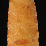 Translucent orange sugar quartz clovis point, early Paleo, 10,500-8,000 years old, likely origin Wisconsin. Image courtesy LiveAuctioneers.com Archive and Morphy Auctions.