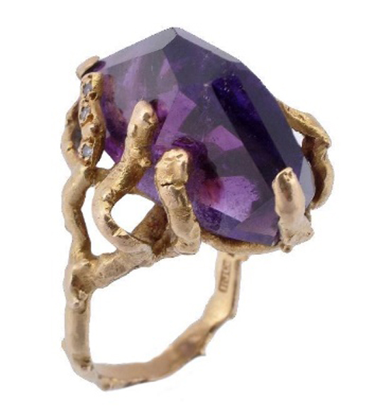 Amethyst ring by Andrew Grima, 1960s. Price realized: £2,356. Dreweatts & Bloomsbury image.