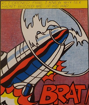 An example of Roy Lichtenstein's work, a 1987 limited edition serigraph. Not a part of the gift from Lichtenstein's estate, it will be sold at auction July 26 in Alicante, Spain. Image courtesy of LiveAuctioneers.com and Novatia Subastas de Arte.
