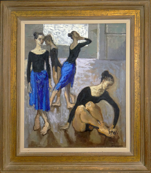 Moses Soyer (American, 1899-1974, ‘Ballerinas,’ oil on canvas. Price realized: $10,620. Kodner Galleries image.
