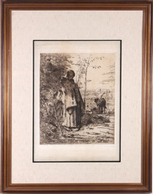 Georges Belin-Dollet (French, 1839-1903), 'La Grande Bergere,' designed by Jean Francois Millet (French, 1814-1875), signed 'G. Belin. Dollet,' 18 1/2 inches x 15 inches. Estimate: $800-$1,200. Gray's Auctioneers LLC image.