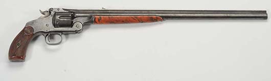 1871 Smith & Wesson 320 Revolving Rifle, $7,200. Morphy Auctions image