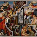 Thomas Hart Benton (American, 1889-1975) 'City Activities with Dancehall' from 'America Today,' 1930–31. Mural cycle consisting of 10 panels. Egg tempera with oil glazing over Permalba on a gesso ground on linen mounted to wood panels with a honeycomb interior. The Metropolitan Museum of Art, Gift of AXA Equitable, 2012.