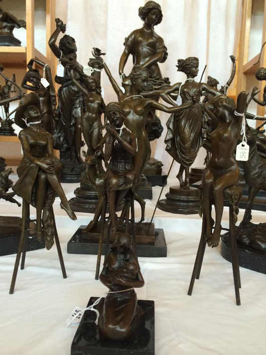 Reproduction bronzes at a local antiques fair. Photo by Christopher Proudlove