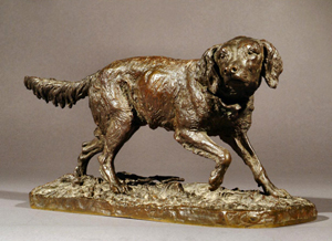 A model of a retriever on rectangular base by Pierre Jules Mêne (1810-1877). It has a saleroom estimate of £1,200-£1,500. Photo: The Canterbury Auction Galleries