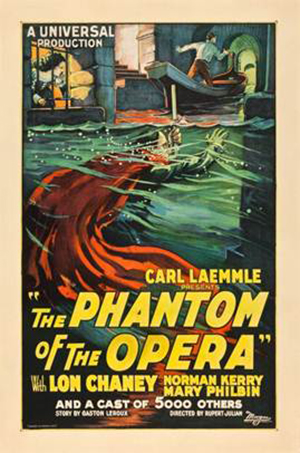 Formerly from the Nicolas Cage Collection, the 1925 'The Phantom of the Opera' poster sold for $203,150. Heritage Auctions image.
