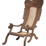 This Anglo-Indian folding chair sold this spring for $590 at a Brunk auction in Asheville, N.C. It had some cracked pieces, but the typical carved decorations were intact.