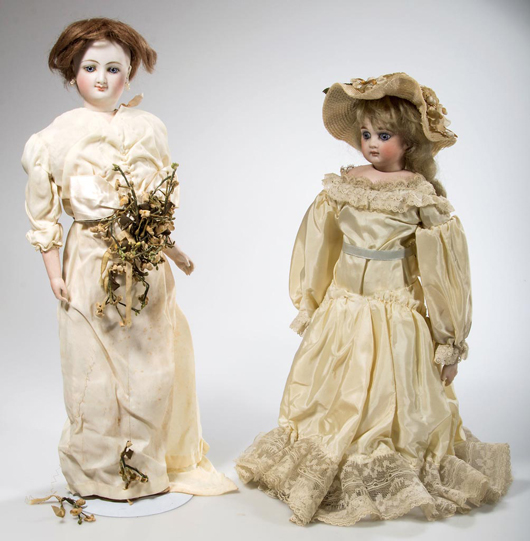 Collection of vintage and antique dolls including French and German. Jeffrey S. Evans & Associates image.