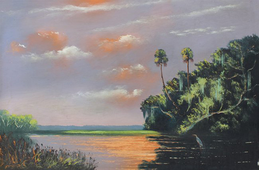 A Florida Highwaymen painting by Al 'Blood' Black. Image courtesy of LiveAuctioneers.com Archive and Burchard Galleries.