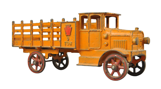 Hubley 3-ton delivery truck, cast iron, circa 1920s, est. $1,200-$1,500. Bertoia Auctions image
