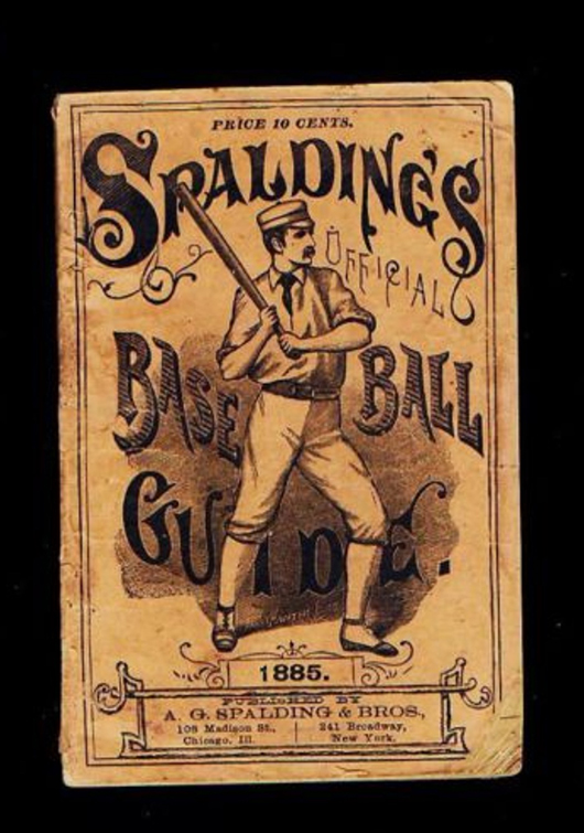 'Spalding's Official Base Ball Guide' for 1885 includes coverage of the 1884 major league season, in which Indianapolis finished in 12th place in the 13-team American Association. Image courtesy of the Indiana Historical Society.