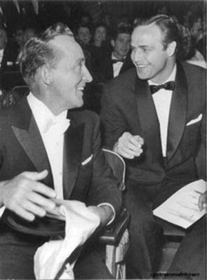 Bing Crosby and Marlon Brando hit it off at the the 1954 Academy Awards. Photographer Murray Garrett, who introduced them, captured the moment on film. Images courtesy of Robert Berman Gallery.