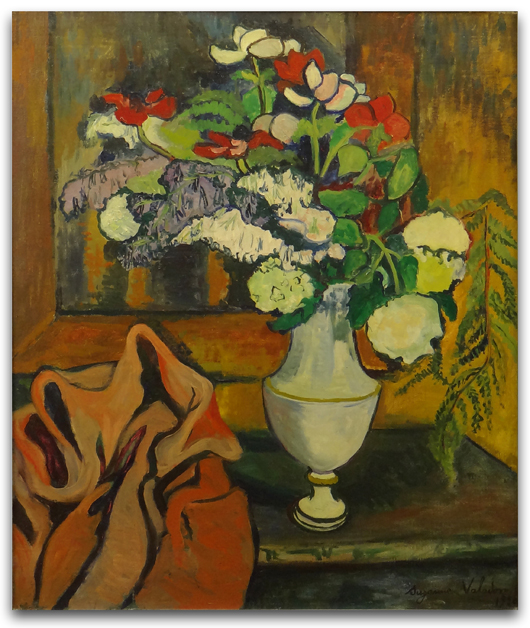 Suzanne Valadon, oil on canvas ‘Vase de Fleurs.’ Price realized: $44,840. Photo by Royce Bonta, Kodner Galleries.