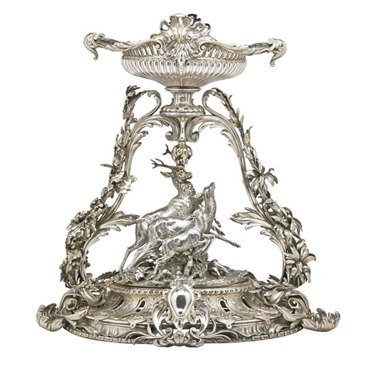 Monumental Christofle silver-plated centerpiece, $15,000-$25,000. Rago Arts and Auction Center image