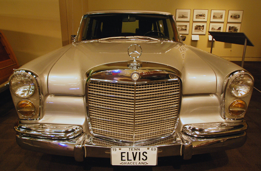 1969 short wheelbase Mercedes once owned by Elvis Presley. Image courtesy of the Mercer Museum.
