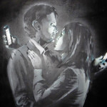 'Mobile Lovers' by British artist Banksy