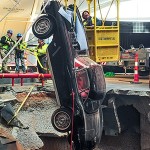 A 1962 Corvette was lifted out of the sinkhole on March 4. Image courtesy of Chevrolet.