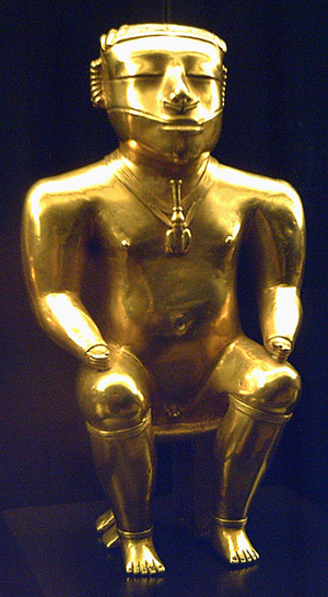 This statuette of a Quimbaya cacique (chief, leader), from Colombia is representative of the returned artifacts. Image by Luis García. This file is licensed under the Creative Commons Attribution-Share Alike 3.0 Unported, 2.5 Generic, 2.0 Generic and 1.0 Generic license.