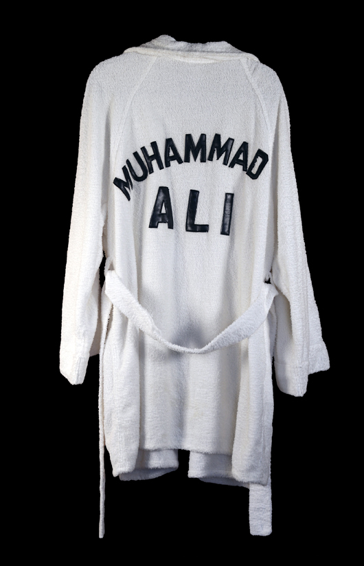 Muhammad Ali's ring robe presented to Waylon Jennings by the heavyweight champion. Estimate $20,000-$30,000. Guernsey’s image.