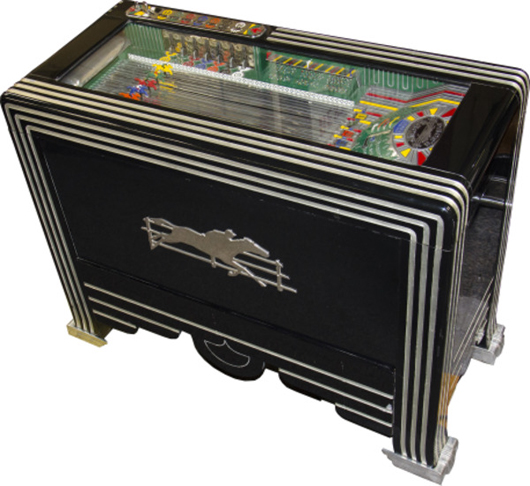 Five-cent ‘Paces Races’ light-up horse racing slot machine. Victorian Casino Antiques image.