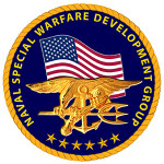 Official logo of Naval Special Warfare Development Group, formerly known as Seal Team 6. The 40 Navy Seals from this group killed Osama bin Laden in a May 1, 2011 raid in Abbottabad, Pakistan, with the help of a Belgian Malinois military working dog and Special Activities Division officers on the ground. Artwork by Roque Wicker 2009. Licensed under Public domain via Wikimedia Commons.
