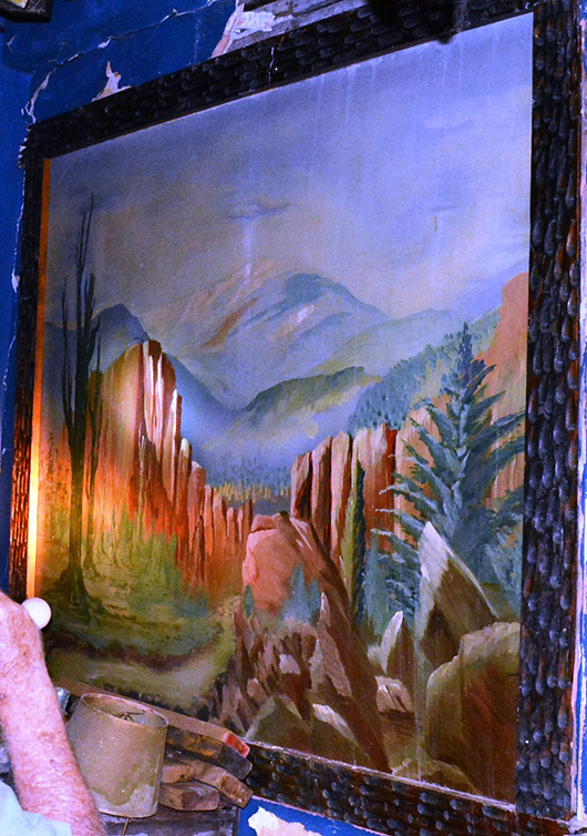 Southwestern oil-on-board painting, circa 1920s, from collection of Eastern Colorado Genoa Tower Museum. Bruhns image 