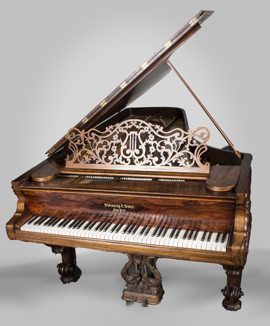 Steinway Model C parlor grand piano, serial number 2485, rosewood, 1859. Estimate: $10,000-$15,000. Capo Auction image.