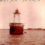 U.S. Coast Guard photo from 1900 picturing the Borden Flats Lighthouse at Fall River, Mass. Image courtesy of Wikimedia Commons.