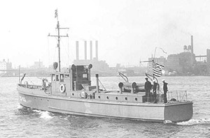 The CG-100, one of the 203 75-foot patrol boats built specifically for Prohibition enforcement duties.  Known as the 'Six-Bitters,' these seaworthy boats had a top speed of 15 knots, slower than most of the rumrunners they were up against in the 1920s. U.S. Coast Guard image courtesy of Wikimedia Commons.