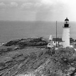 Undated US Coast Guard photo of Halfway Rock Lighthouse. Public-domain image accessed via Wikimedia Commons.