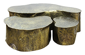 Clars set a new world for American sculptor and designer Silas Seandel (b. 1937) with this large patinated in metal abstract tree trunk table which achieved $26,000. Clars image.
