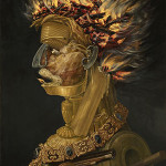 Giuseppe Arcimboldo (1526 or 1527-July 11, 1593), 'Fire,' oil on wood, 1566, Kunsthistorisches, Museum Vienna, Austria. The painting will be part of the Hapsburgs exhibit. Image courtesy of Wikimedia Commons.