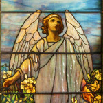 The top lot of the auction, selling at $71,300, was this stunning Tiffany Studios memorial window titled ‘Angel of Resurrection.’ Cottone Auctions image.