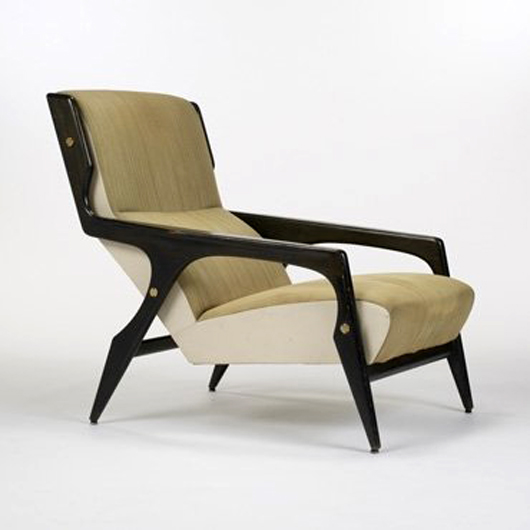 Gio Ponti lounge chair with original upholstery. Price realized: $43,750. Keno Auctions image.